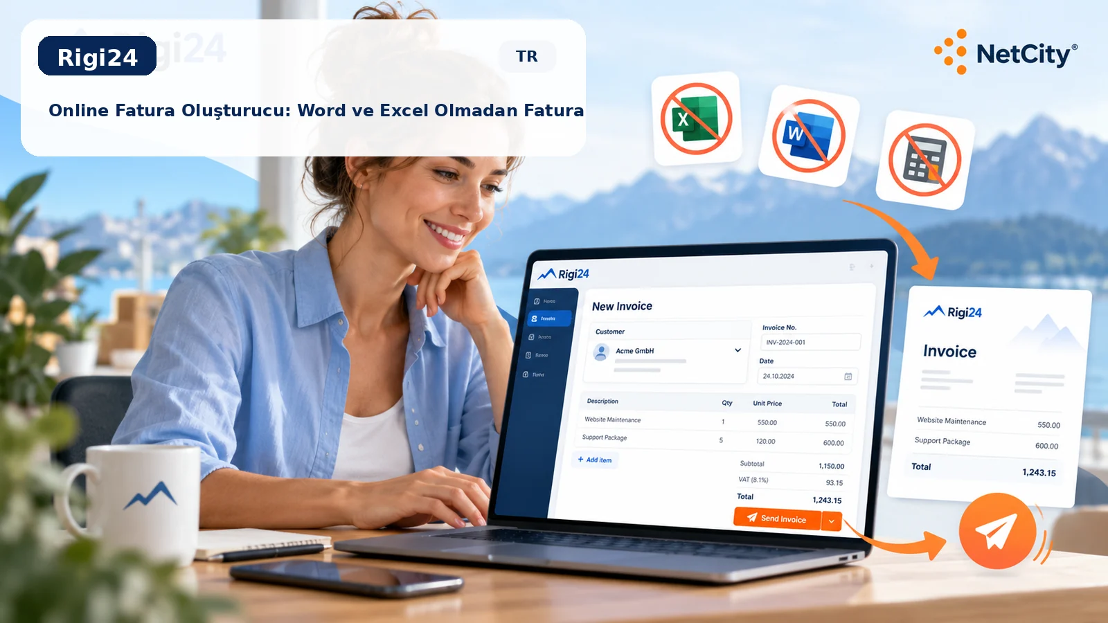 Rigi24 Faktorsaz ile Word ve Excel olmadan online fatura oluşturma